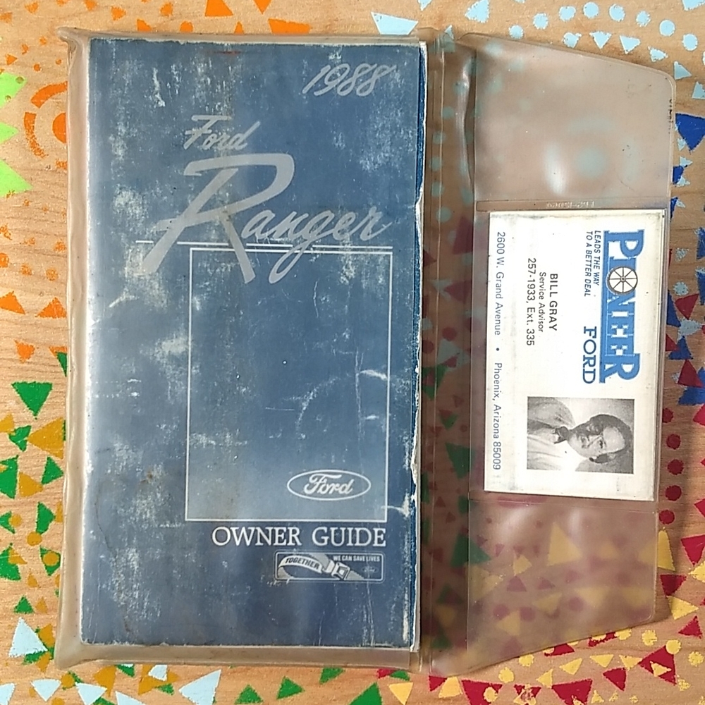 1988 Ford Ranger Owners/Operation manuals, Warranty, VTG Ford ads, case